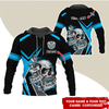 BlueJose Darts Skull Personalized Name, Team Name Hoodie