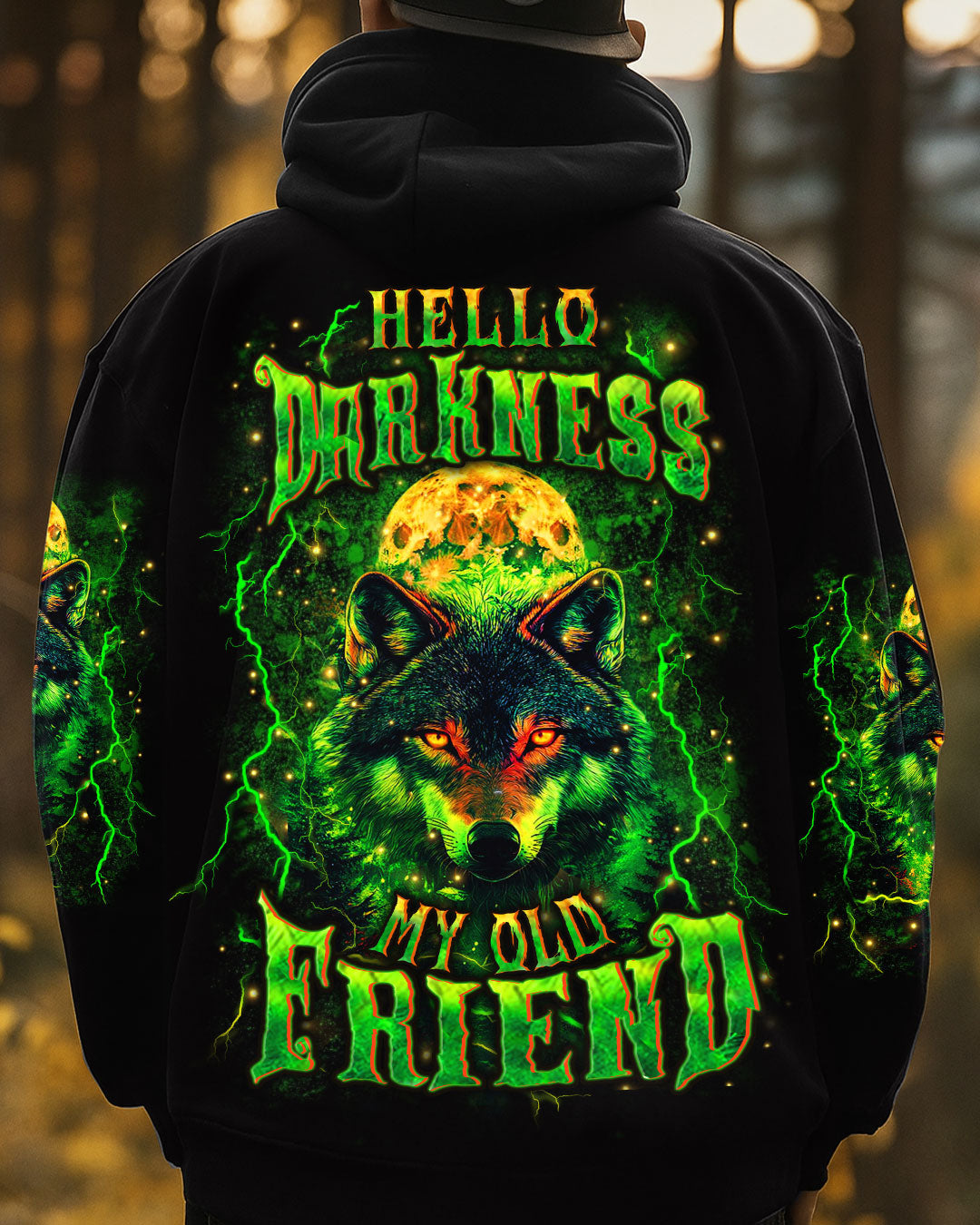 HELLO DARKNESS MY OLD FRIEND WOLF ALL OVER PRINT - YHHN0910253