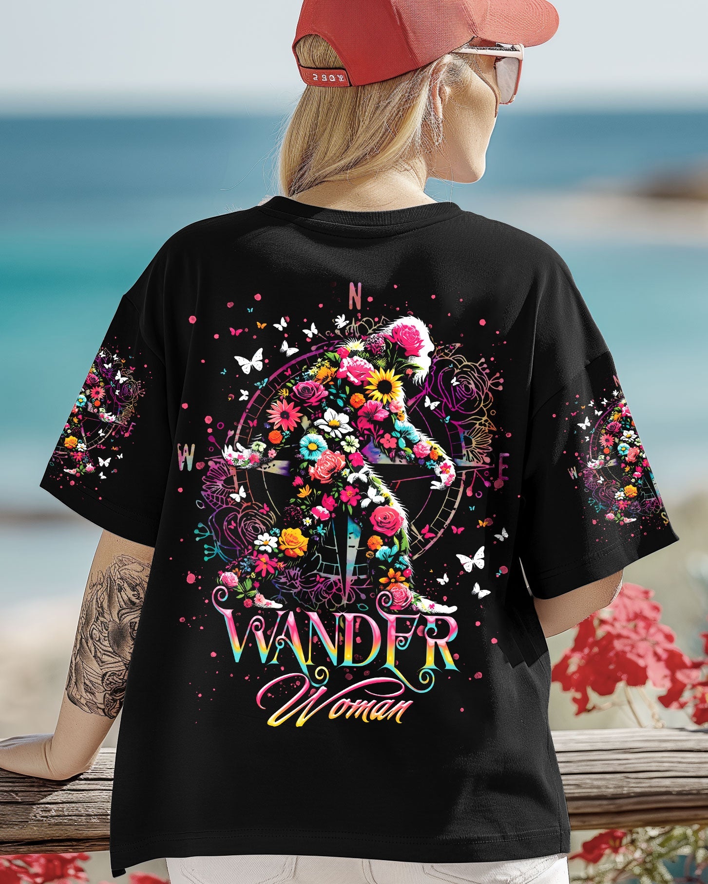 WANDER WOMAN FLORAL BIGFOOT ALL OVER PRINT  - TLTR1703254