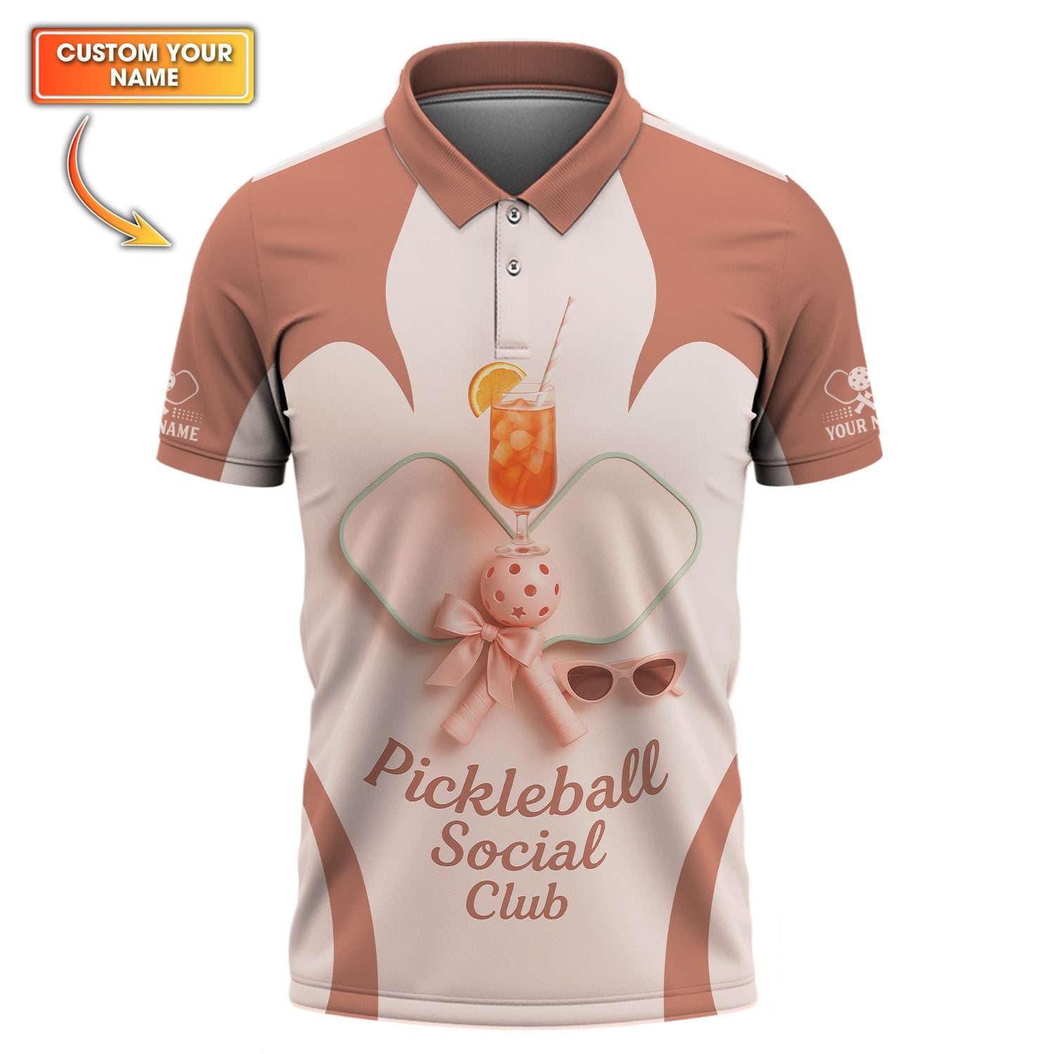 Pickleball Social Club Shirt, Custom Name Ladies Pickleball Shirts, Pickleball Cocktail Polos