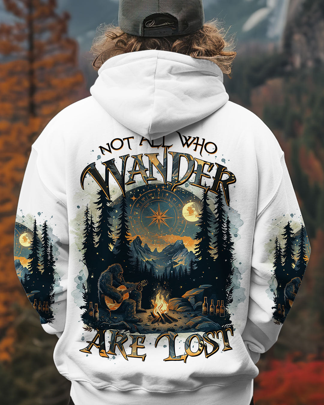 NOT ALL WHO WANDER ARE LOST BIGFOOT COMPASS ALL OVER PRINT  - TLTR0212242