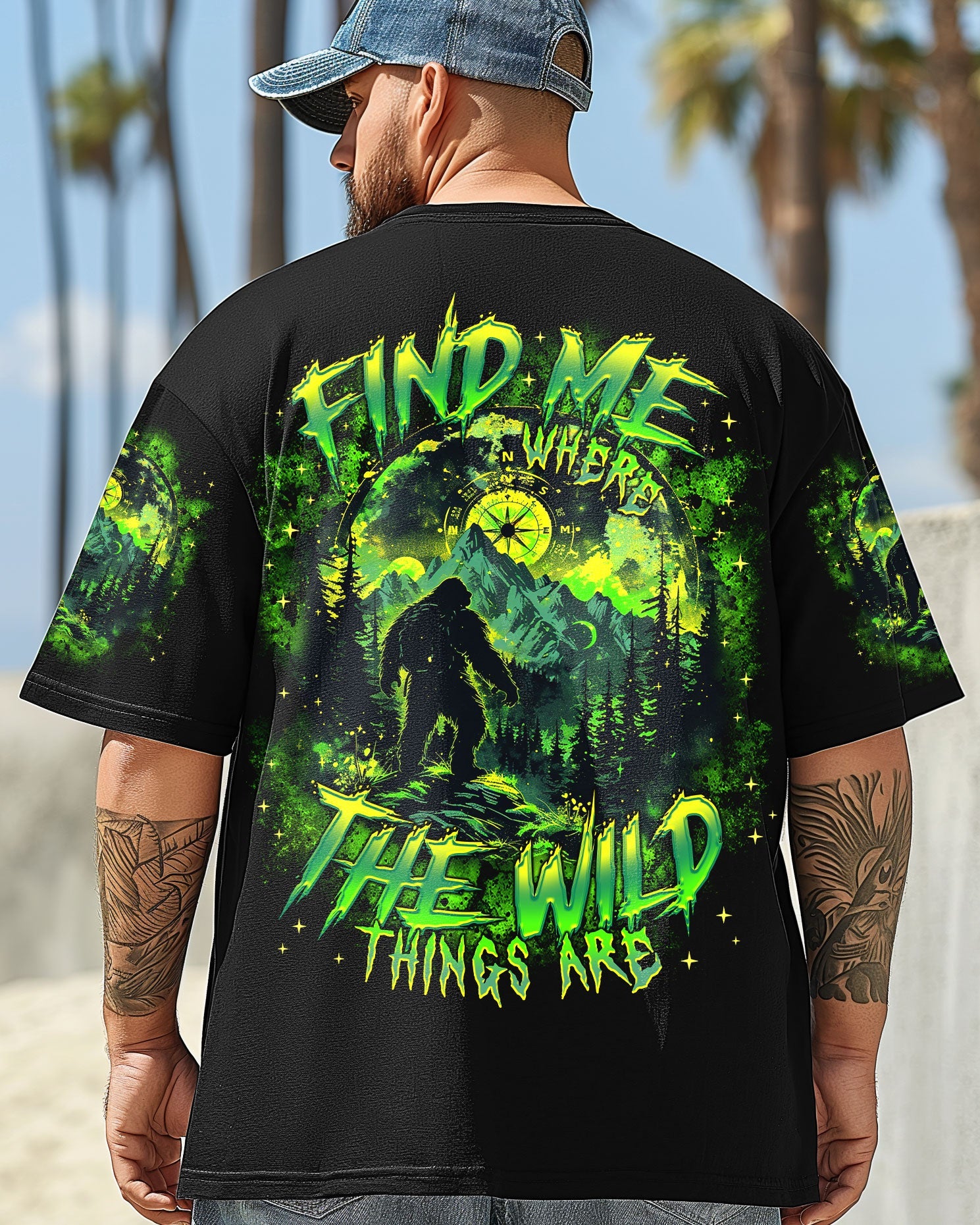 FIND ME WHERE THE WILD THINGS ARE BIGFOOT ALL OVER PRINT  - TLTR1103251