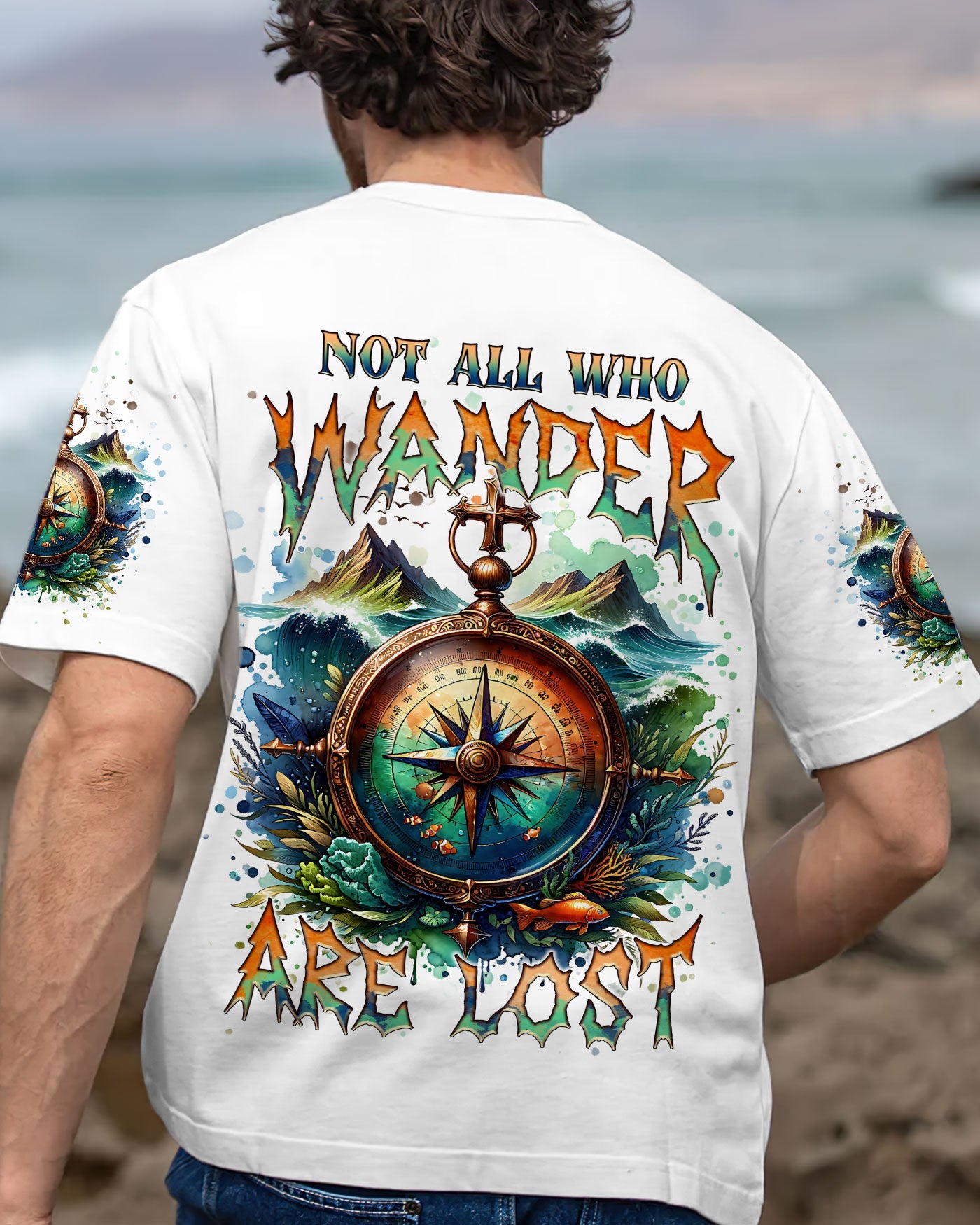 NOT ALL WHO WANDER ARE LOST COMPASS ALL OVER PRINT - TLNT0603251