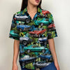 Custom Classic Car Photo Hawaiian Shirt, Tropical Tree Pattern, Summer Gift