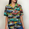 Custom Car Photo Hawaiian Shirt, Tropical Fruit Pattern, Summer Gift