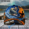 BlueJose Fishing Blue Sunset Ocean Camo Personalized Name Classic 3D Cap (13 Breeds)