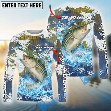 Bluejose Striped Bass Fishing Hooked On Victory Custom Name & Team Name 3D Shirts