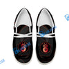 BlueJose Billiards 8 Ball Flame Luxury White Canvas Loafer Shoes (4 Colors)