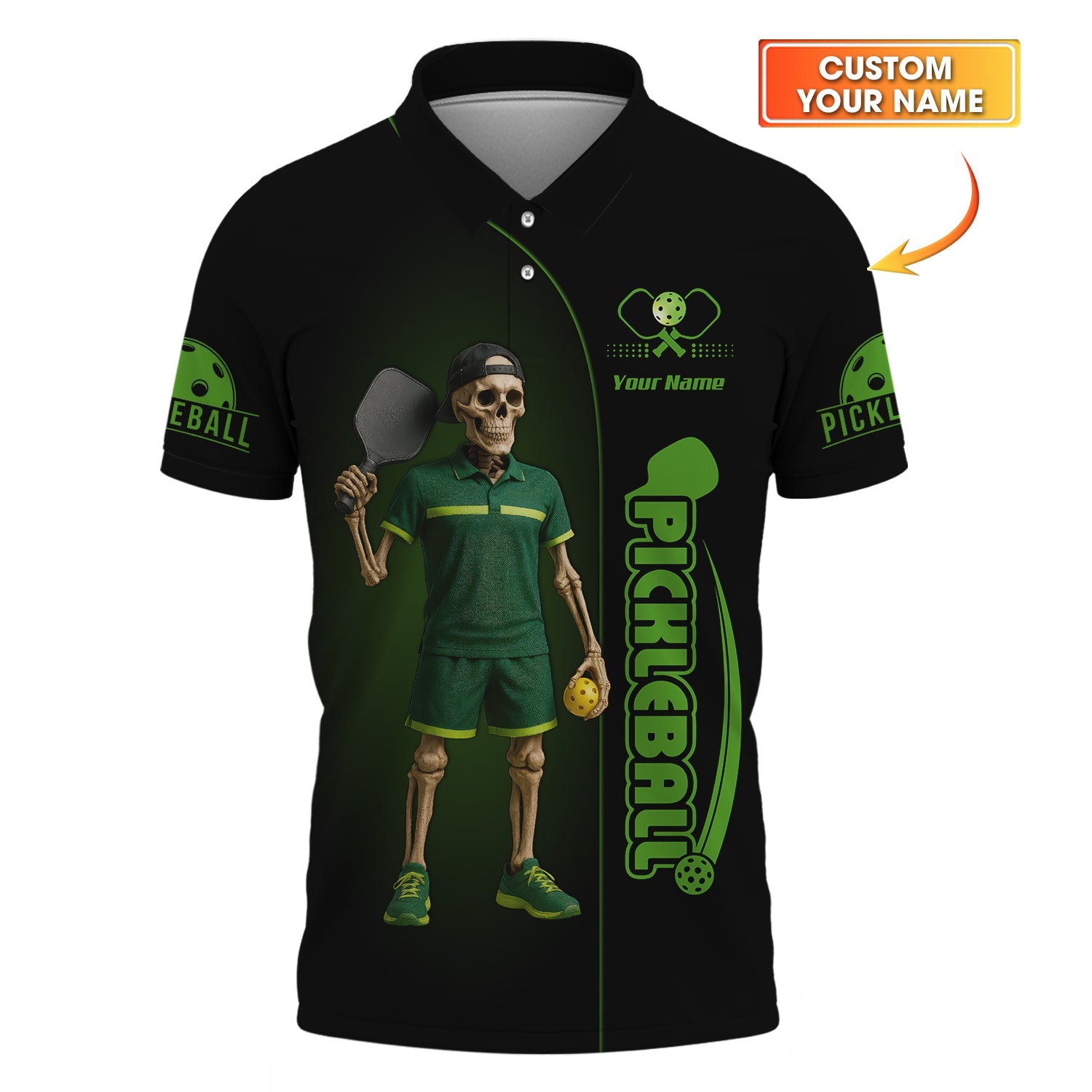 Skeleton Custom Pickleball Shirts Funny Gift for Pickleball Fans, Pickleball Gift Ideas