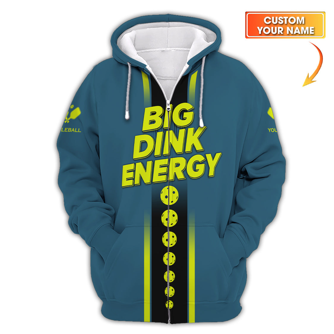 Big Dink Energy Pickleball Shirt, Funny Pickleball Polos, Custom Name Pickleball Shirt