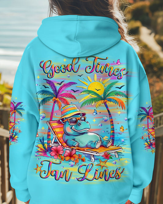 GOOD TIMES TAN LINES HIPPO ALL OVER PRINT - YHLT0907254