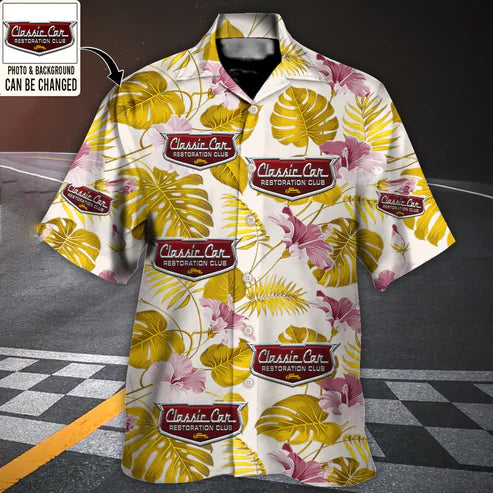 Vintage Car Club You Want Tropical Style Custom Photo - Hawaiian Shirt - Personalized Photo Gifts (2)
