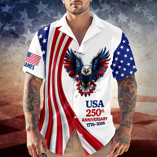 BlueJose Personalized USA 250th Anniversary 1776-2026 Hawaii Shirt