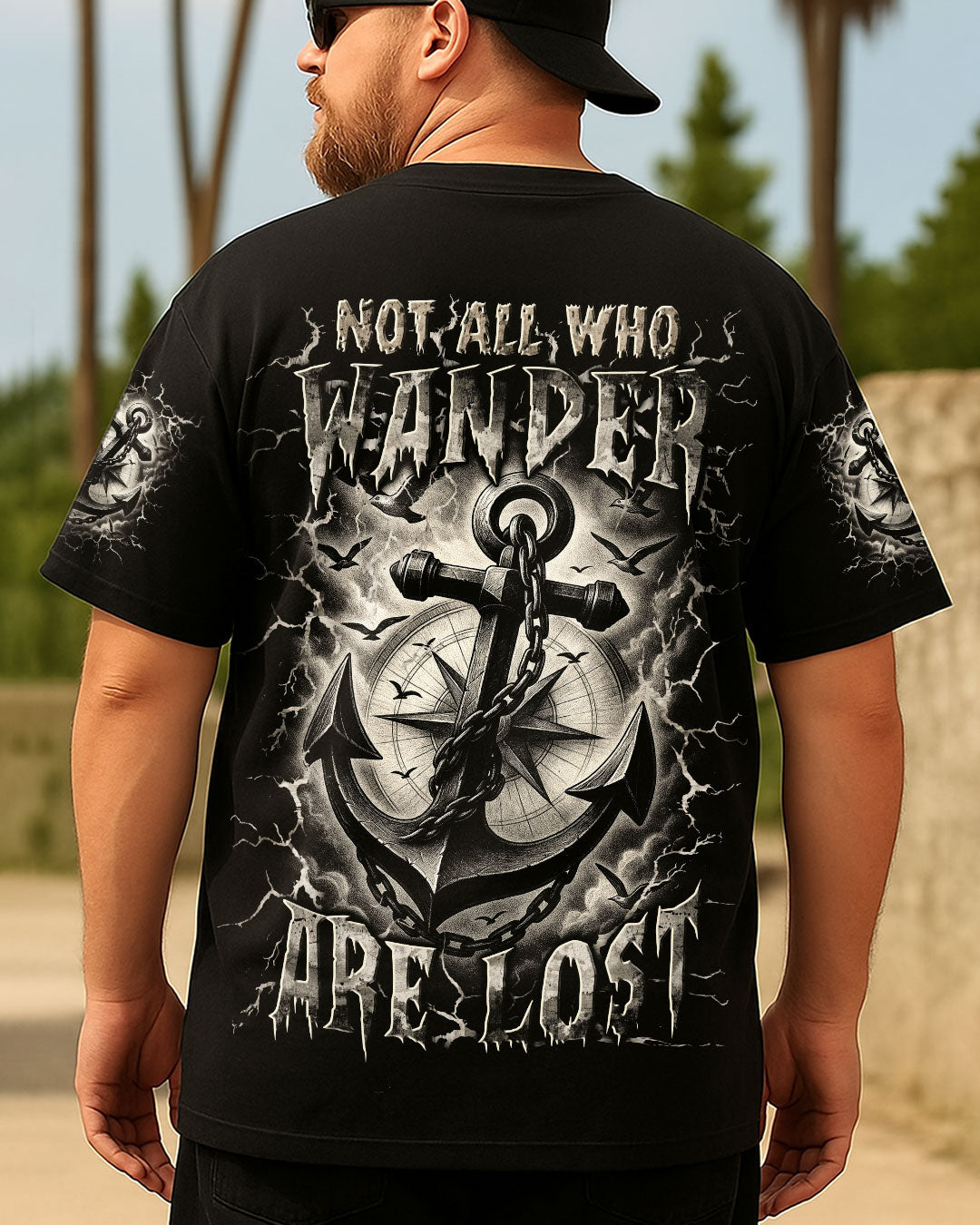 NOT ALL WHO WANDER ARE LOST ANCHOR COMPASS ALL OVER PRINT - YHLN2706254
