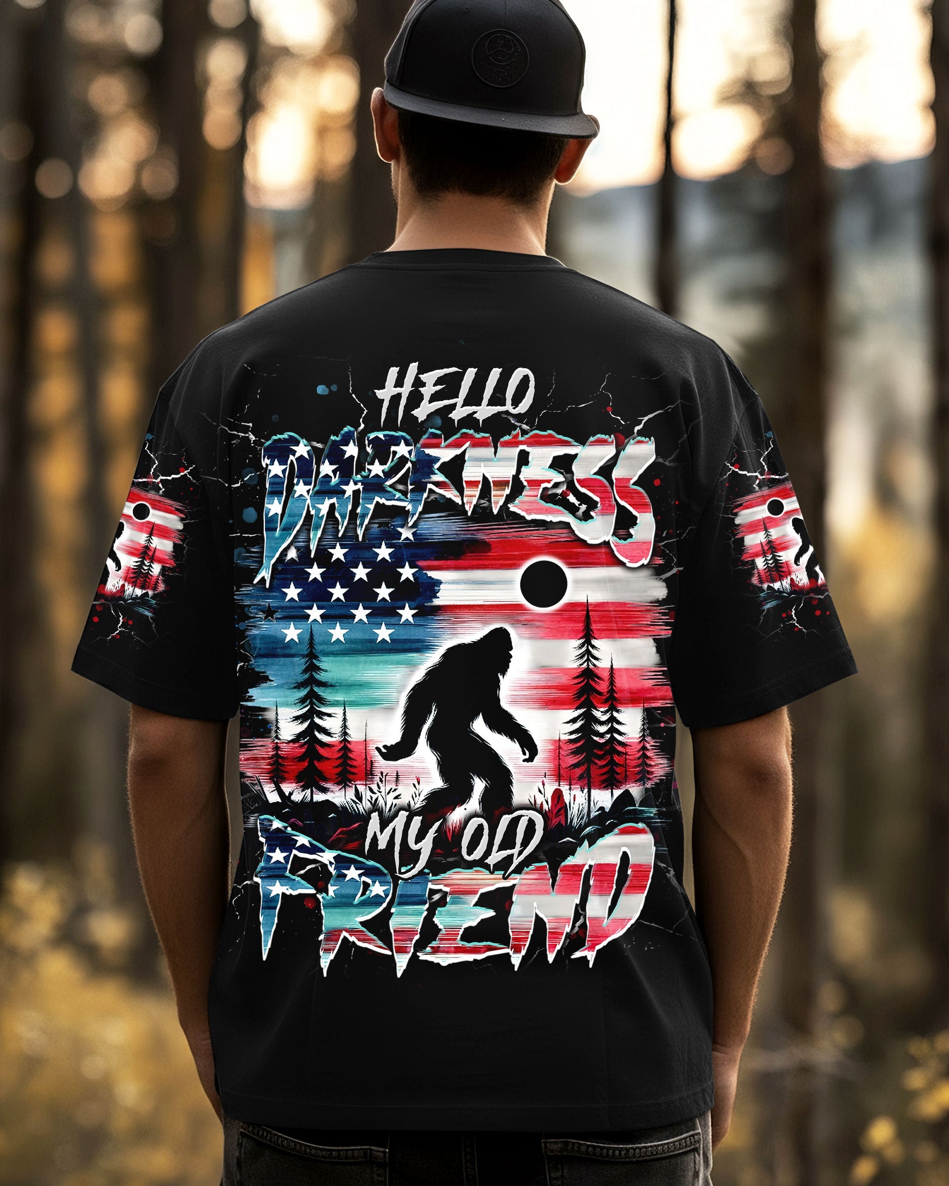 HELLO DARKNESS MY OLD FRIEND BIGFOOT ALL OVER PRINT - TLNT2710252