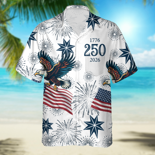 BlueJose USA 250 Anniversary Eagle 1776-2026 Hawaii Shirt