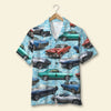 Custom Classic Car Photo Hawaiian Shirt, Water Pattern, Summer Gift