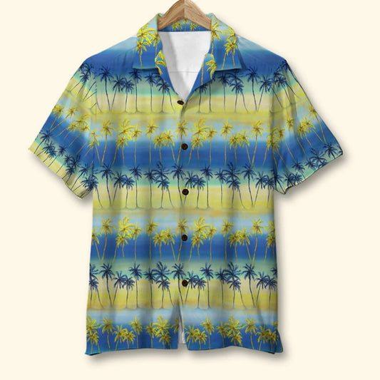 Custom Muscle Car Hawaiian Shirt, Seamless Tree Pattern