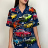 Custom Classic Car Photo Hawaiian Shirt, Car Machinery Pattern