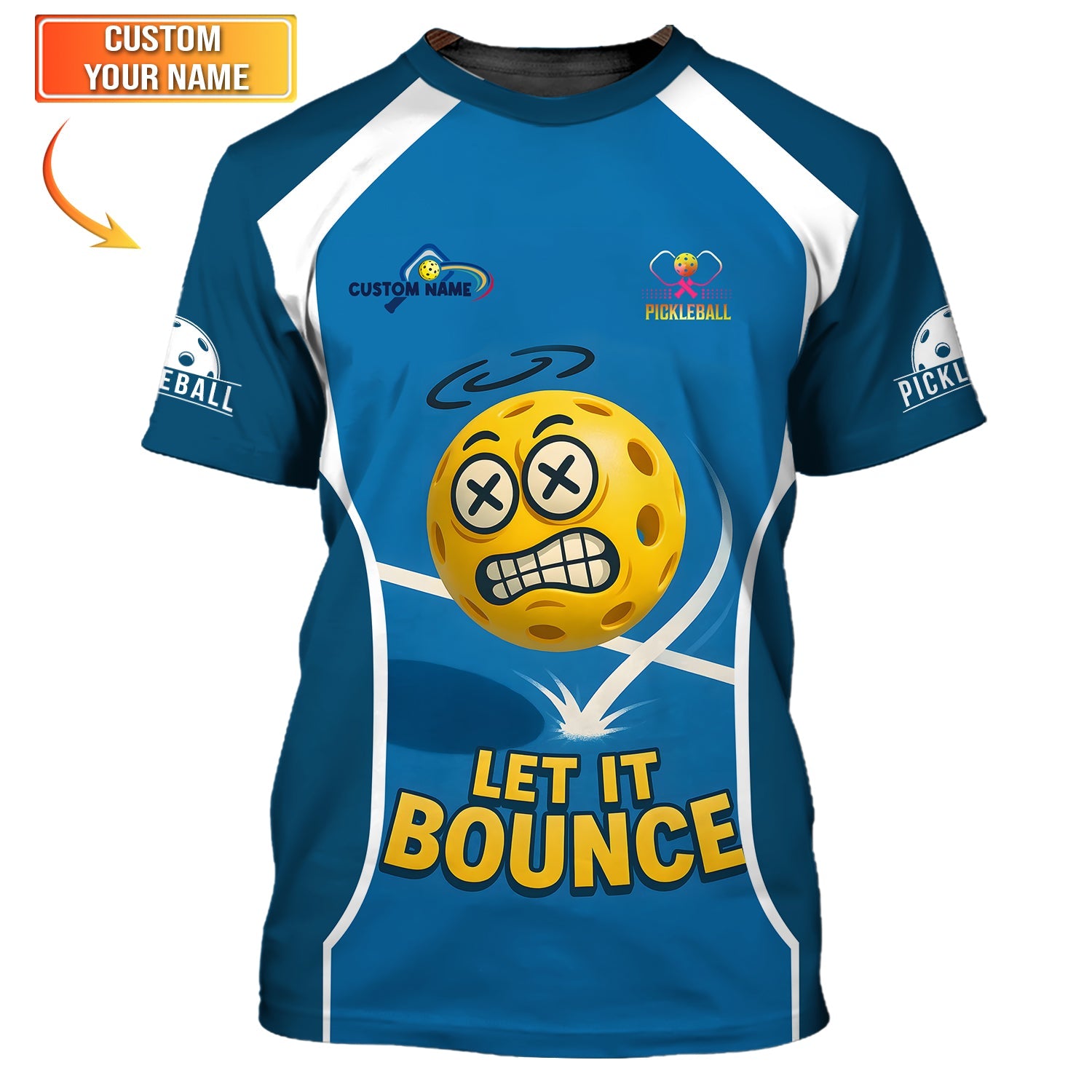 Custom Pickleball Shirt, Let It Bounce, Funny Pickle Ball T Shirt, Pickleball Team Polo, Gifts For Pickleball Players