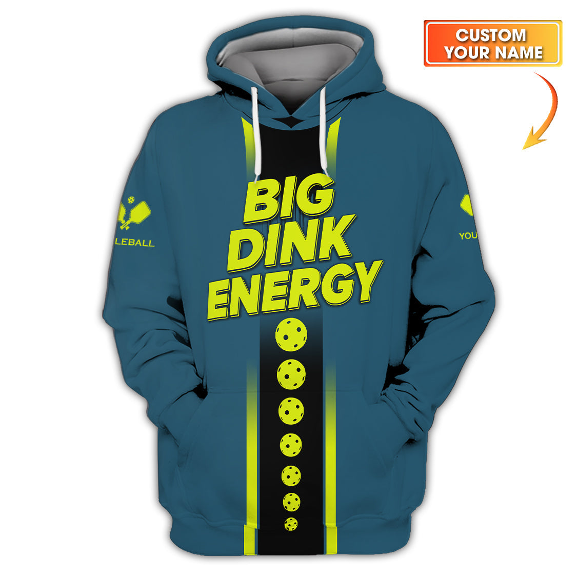 Big Dink Energy Pickleball Shirt, Funny Pickleball Polos, Custom Name Pickleball Shirt
