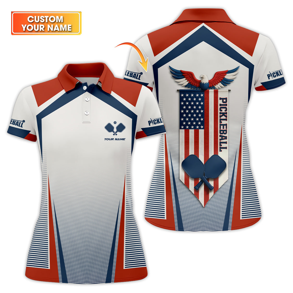 Men's Pickleball Shirt, Custom Name USA Flag Funny Pickleball Shirts, Gift For Pickleball Lover