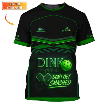 Funny Pickleball Shirt, Custom Name Pickleball Jersey, Dink Responsibly Pickleball Shirts