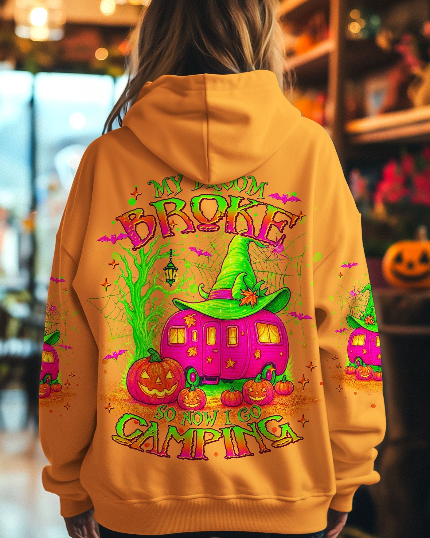 MY BROOM BROKE SO NOW HALLOWEEN CAMPING ALL OVER PRINT - TLNT2107252
