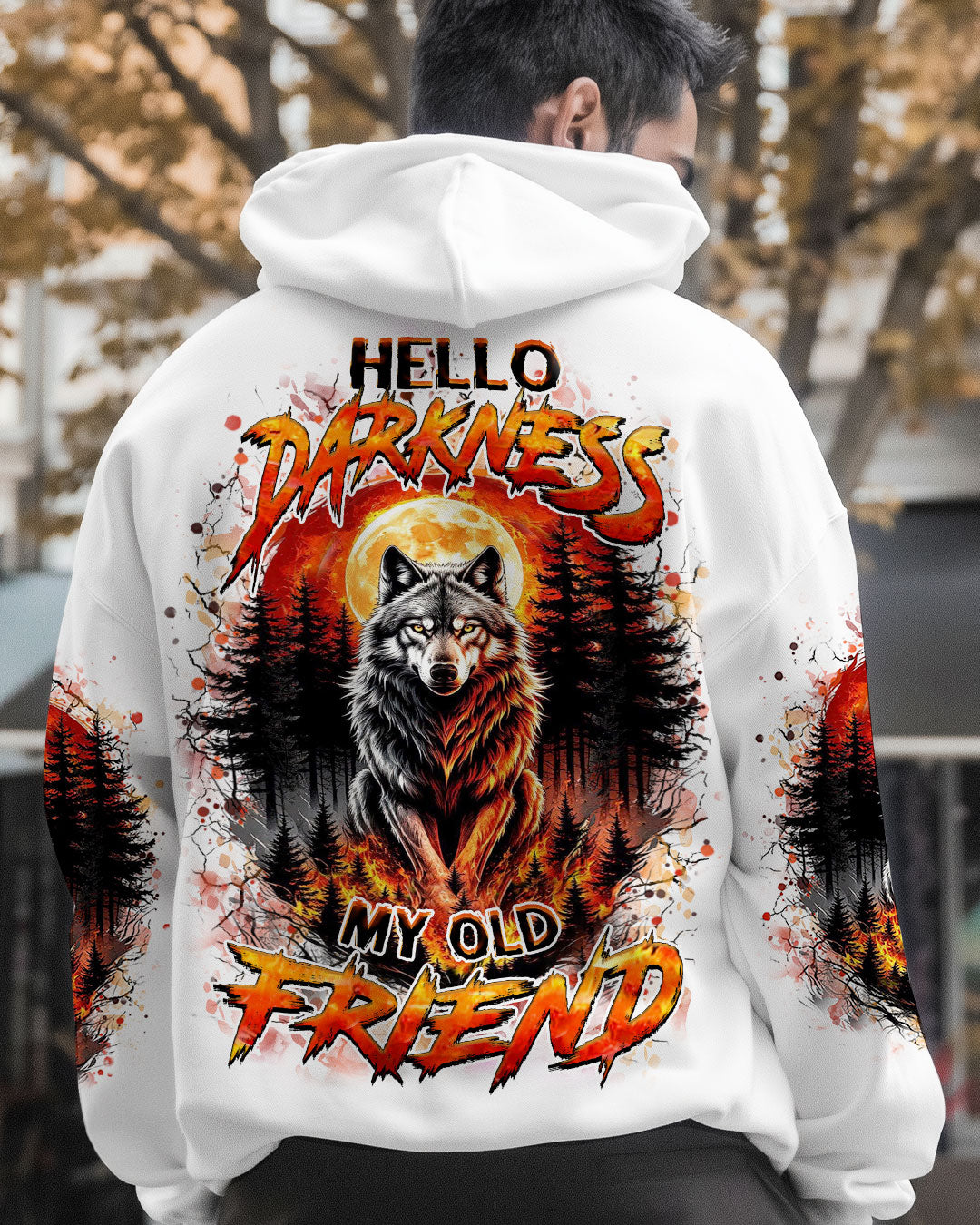 HELLO DARKNESS MY OLD FRIEND WOLF ALL OVER PRINT - YHHN3010252