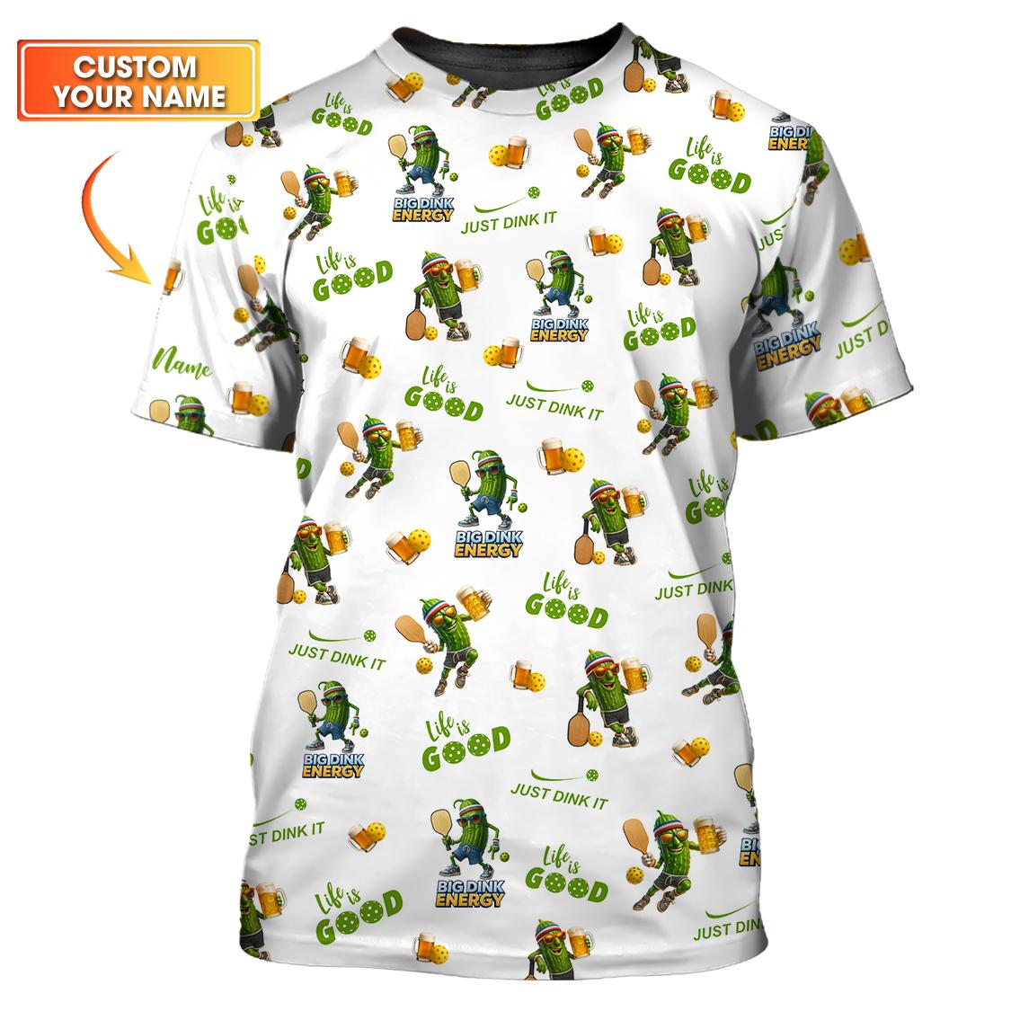 Big Dink Energy Pickleball Shirt – Funny PickleBeer T-Shirt for Men & Women, Pickleball Team Apparel