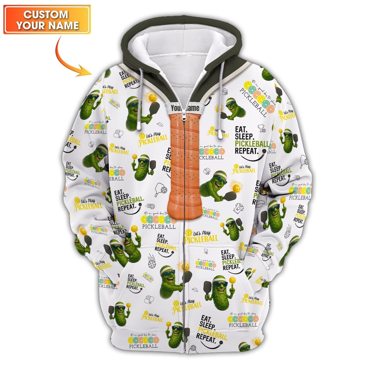 Eat Sleep Pickleball Repeat' - Let's Play Pickleball Custom Shirt Men's and Women - Outfit Pickleball Paddles Pickle Funny Design