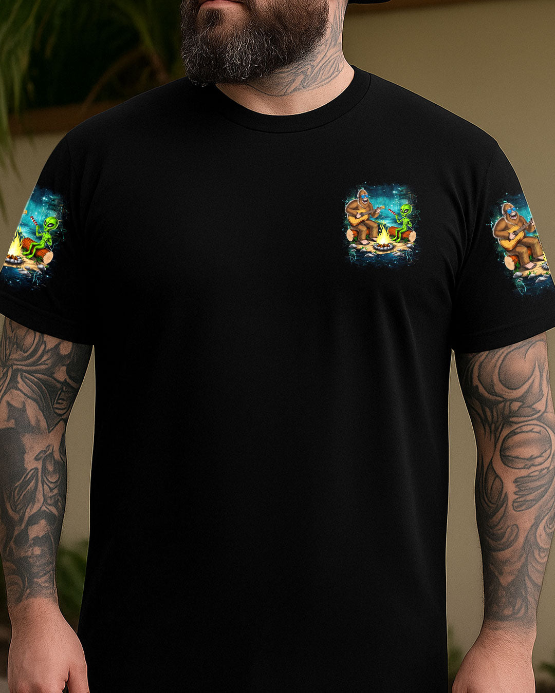 MAKING MEMORIES ONE CAMPFIRE AT A TIME BIGFOOT ALIEN ALL OVER PRINT - YHHN2608252