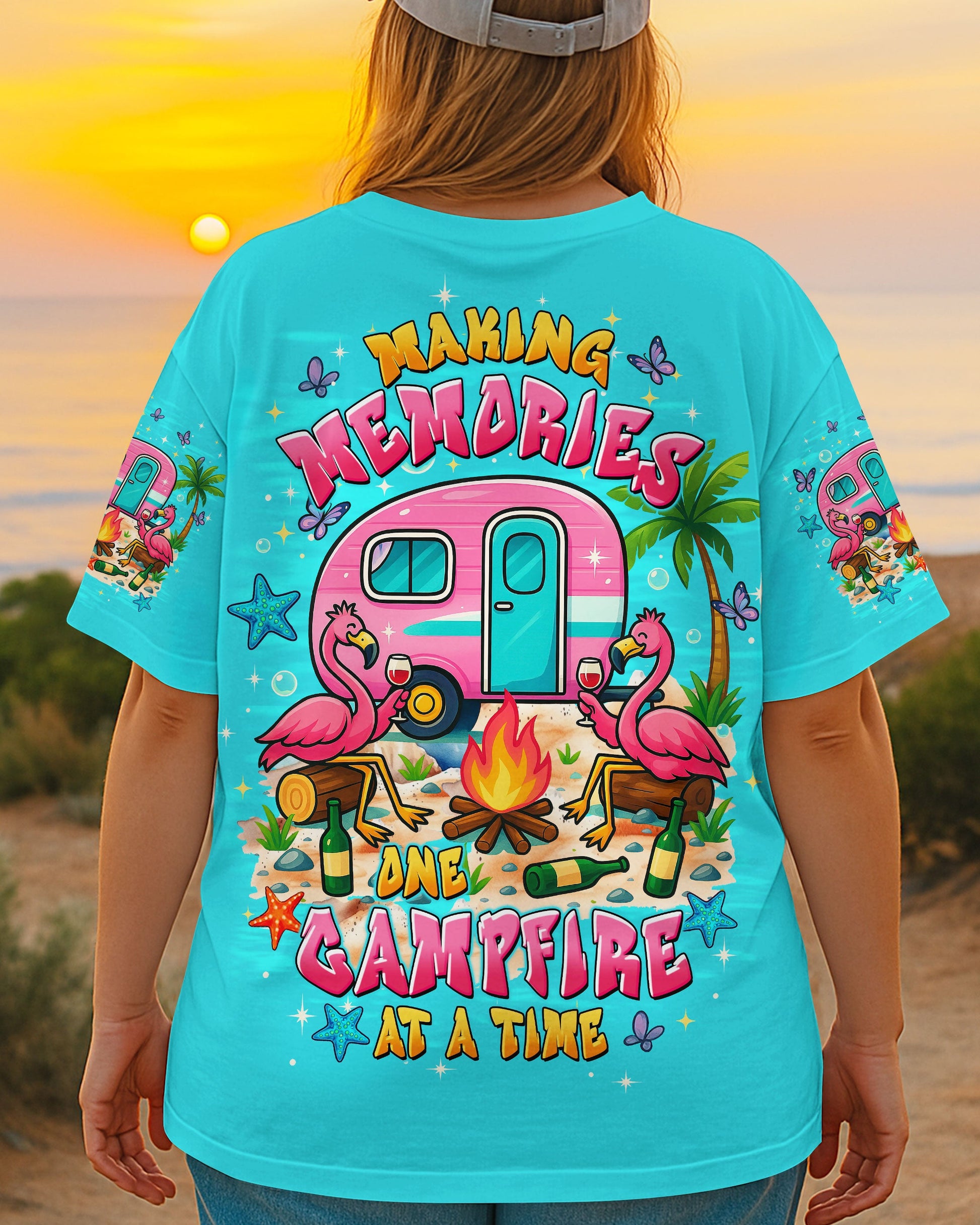 MAKING MEMORIES ONE CAMPFIRE AT A TIME FLAMINGO ALL OVER PRINT - TLTW0609252