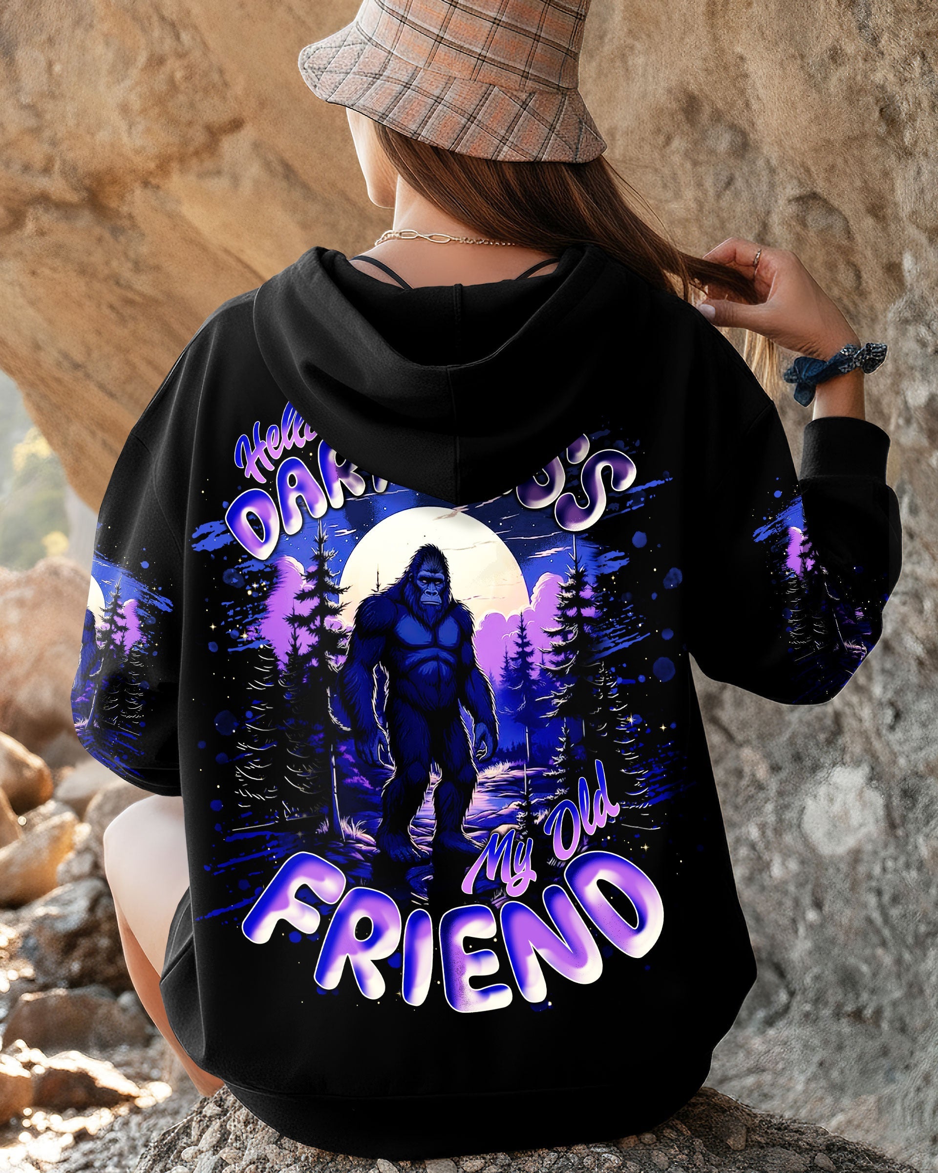 HELLO DARKNESS MY OLD FRIEND BIGFOOT ALL OVER PRINT - TLNT1411251
