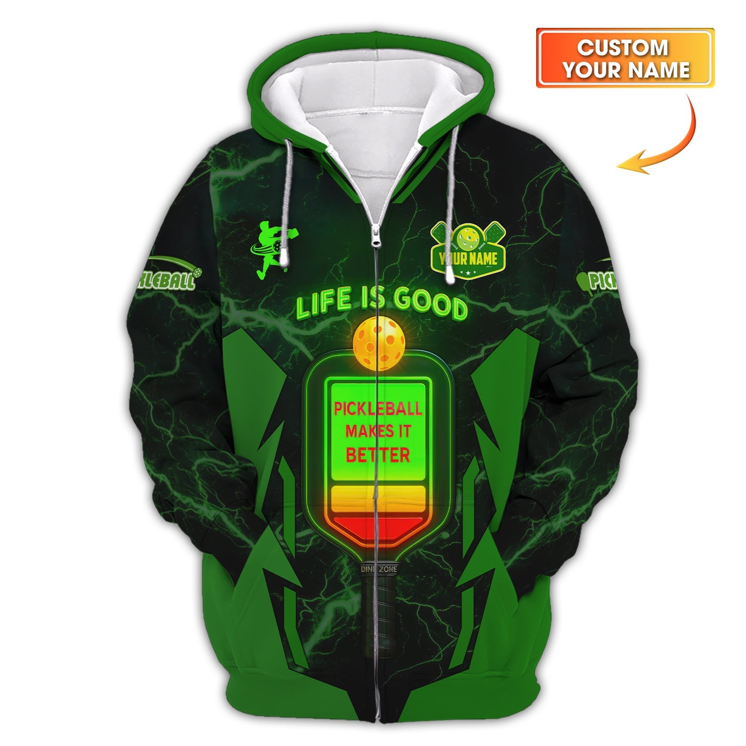 Life Is Good Pickleball Makes It Better, Custom 3D Pickleball Shirt, Funny Sport Tee, Gifts for Pickleball Lovers