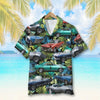 Custom Classic Car Photo Hawaiian Shirt, Tropical Tree Pattern, Summer Gift