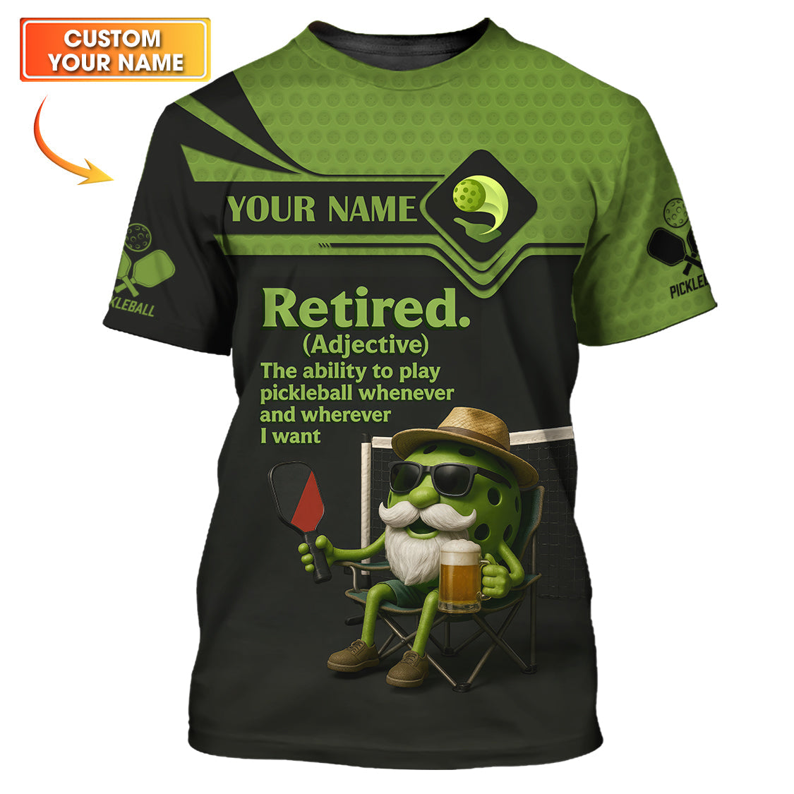 Custom Name Funny Men's Pickleball Shirt, Retired Pickleball Shirts, Gift For Pickleball Players