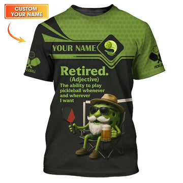 Custom Name Funny Men's Pickleball Shirt, Retired Pickleball Shirts, Gift For Pickleball Players