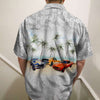 Muscle Car With Flower And Palm Tree Background - Personalized Hawaiian Shirt, Aloha Shirt Hawaiian Shirt