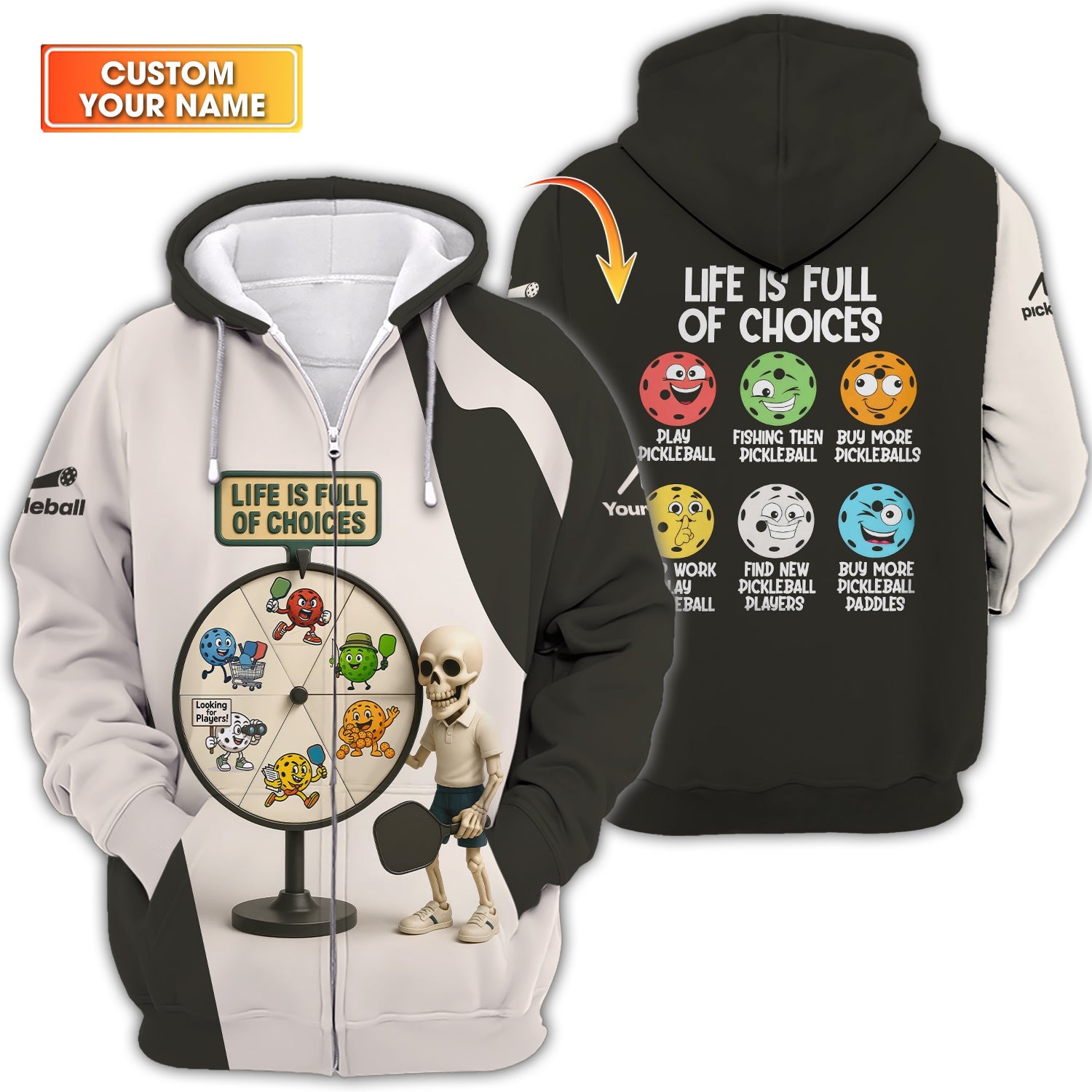 Life Is Full of Choices Shirt, Custom Funny Pickleball Tee, Humor Gift for Pickleball Players