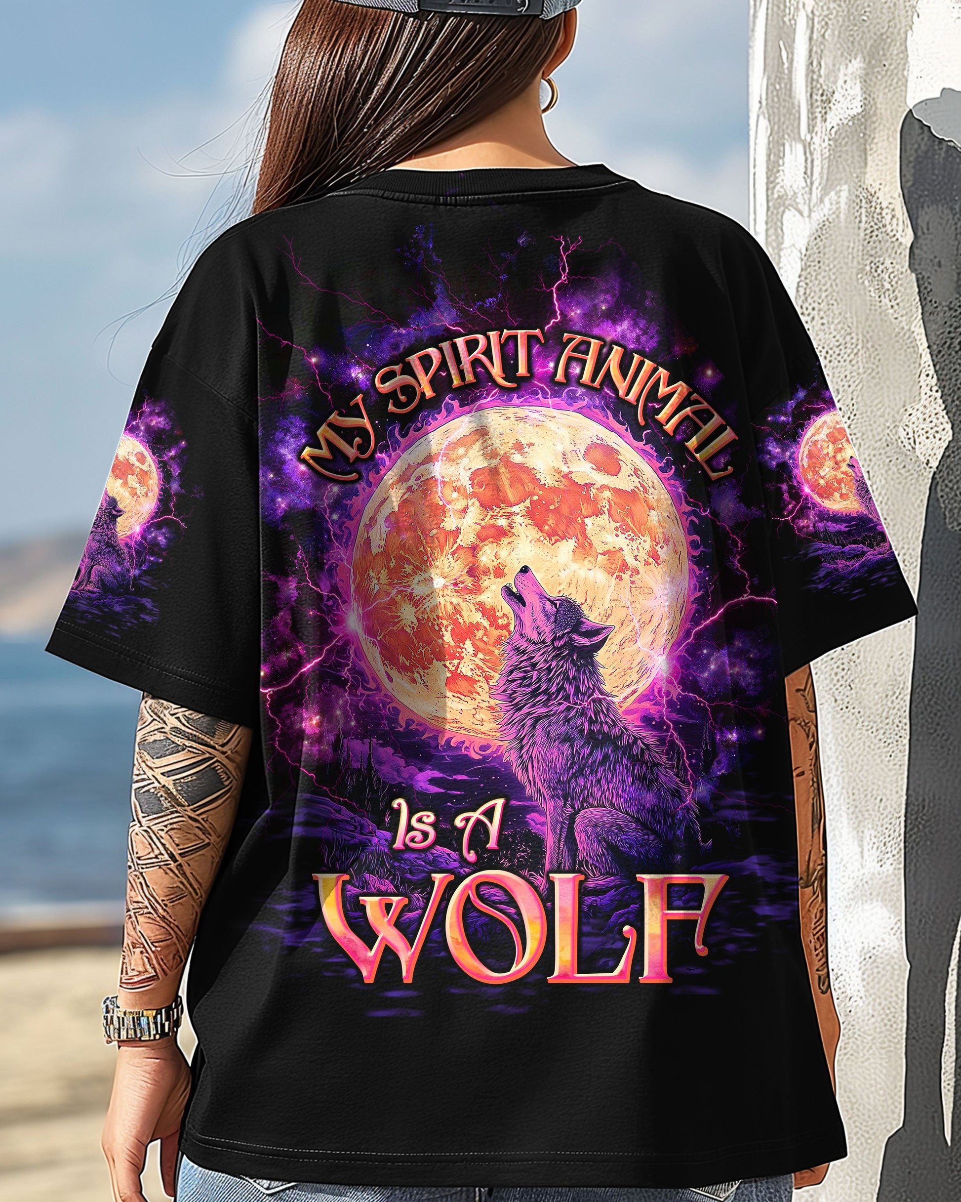 MY SPIRIT ANIMAL IS A WOLF ALL OVER PRINT  - TLTW2403253