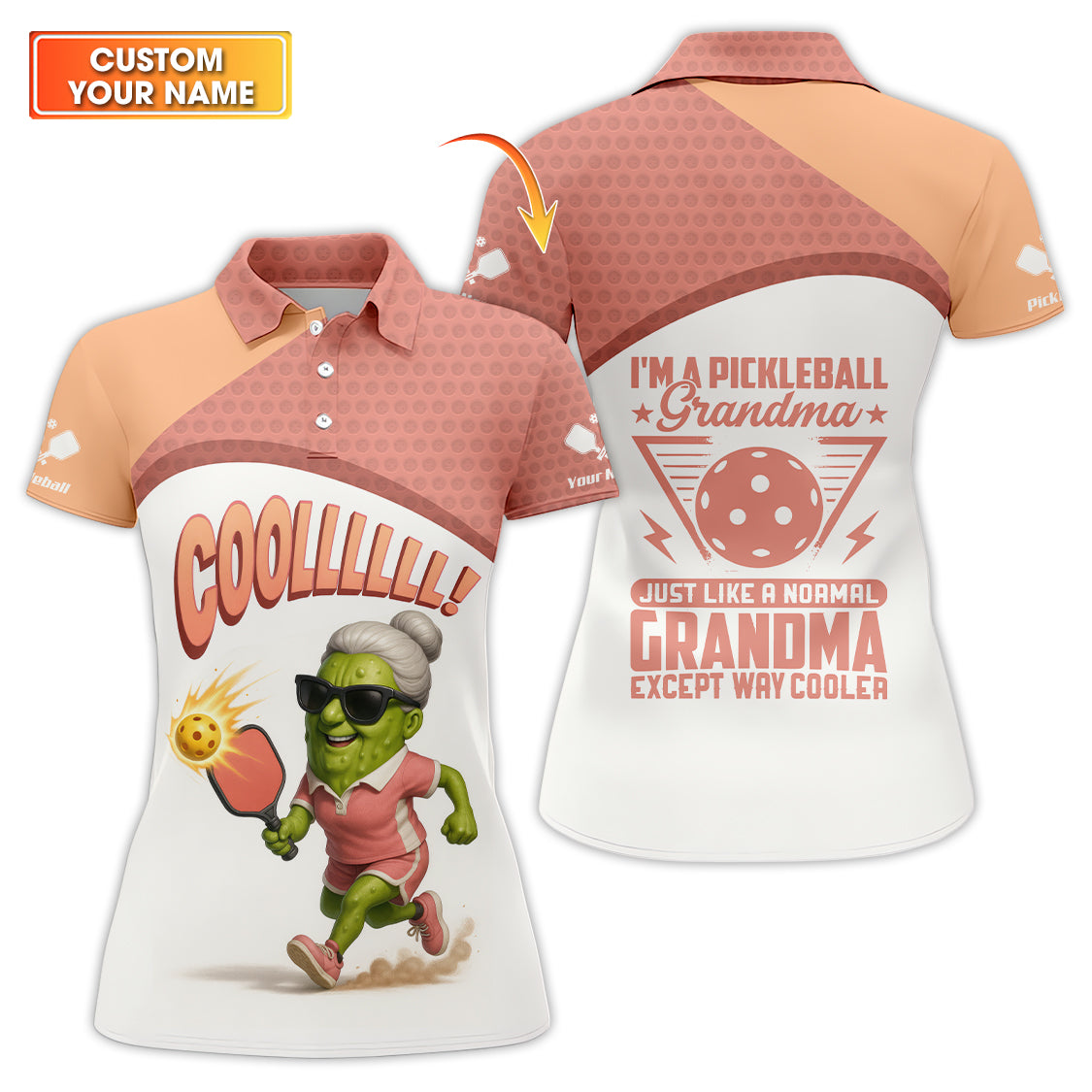 Funny Pickleball Grandma Shirts, Custom Name Women’s Pickleball Shirt, Gift For Pickleball Lover