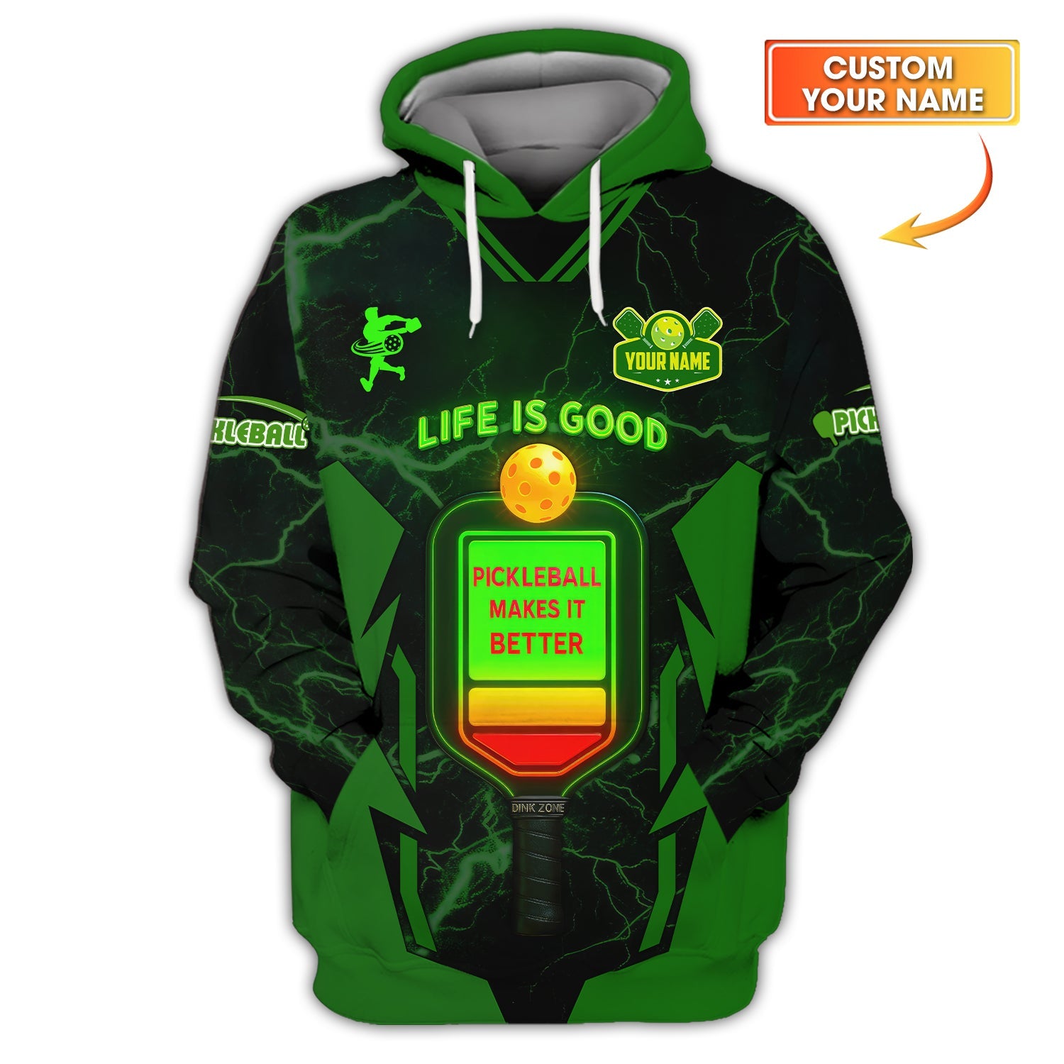 Life Is Good Pickleball Makes It Better, Custom 3D Pickleball Shirt, Funny Sport Tee, Gifts for Pickleball Lovers