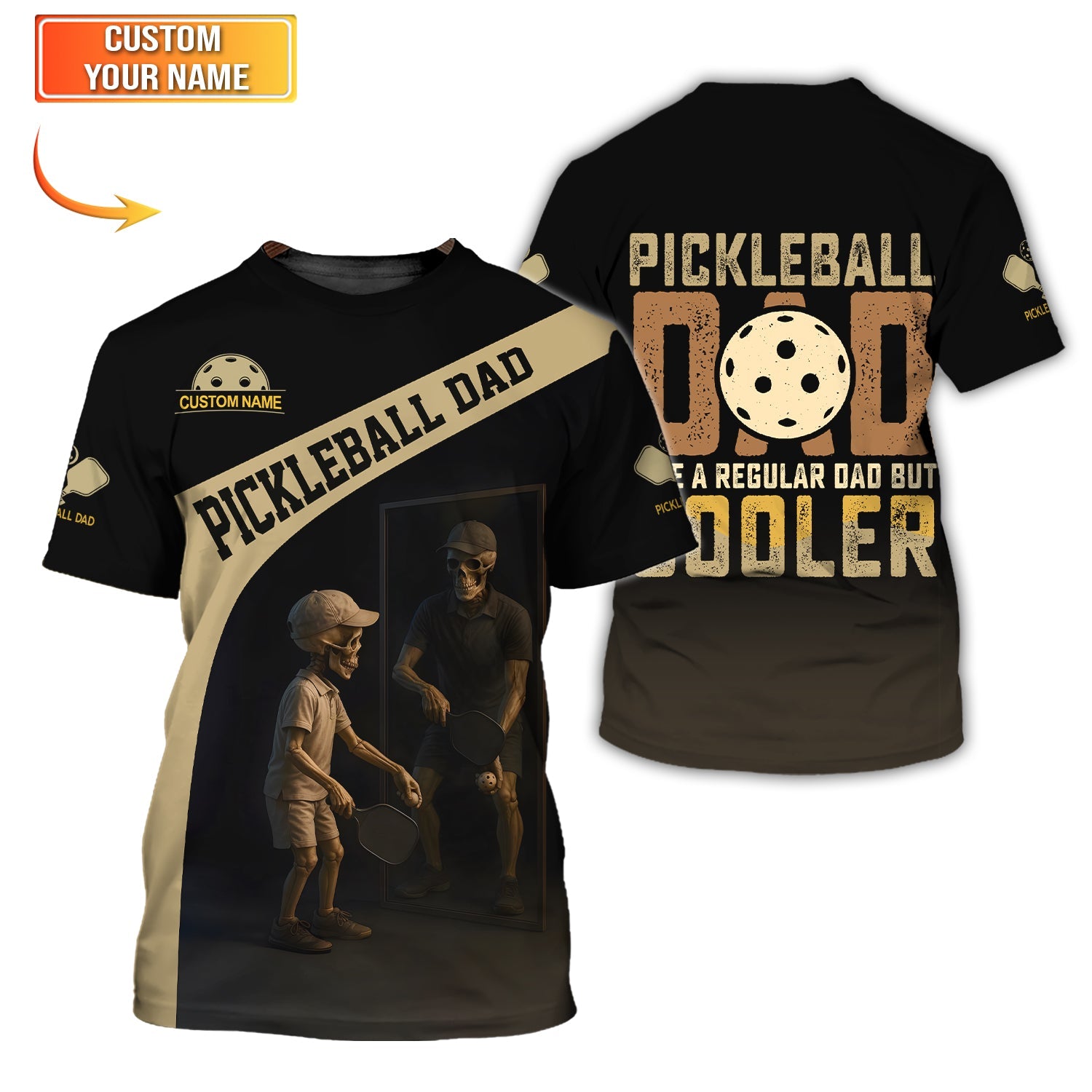 Pickleball Dad Shirt – Like a Regular Dad But Cooler Custom Polo – Funny Pickleball Gift for Men