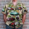 Bluejose Custom Hot Rod Photo Hawaiian Shirt, American Map Pattern