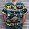Custom Muscle Car Hawaiian Shirt, Seamless Tree Pattern