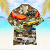Bluejose Custom Photo Muscle Car Floral Pattern Hawaiian Shirt