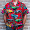 Custom Classic Car Photo Hawaiian Shirt, Purple Parrot Seamless Pattern, Gift For Car Lovers