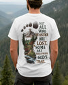 BlueJose Not All Who Wander Are Lost  Personalized Hiking Shirt - White