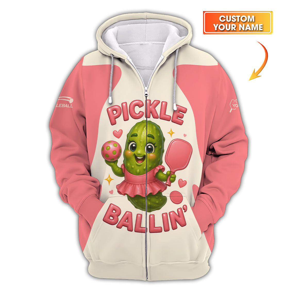 Personalized “Pickle Ballin’ Cute Funny Women’s Pickleball T Shirts, Custom Name Pickleball Shirt, Gift For Pickleball Lover